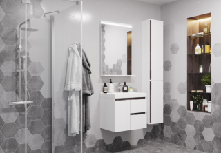 Шкаф Акватон Рене белый/грецкий орех 1A222003NRC80